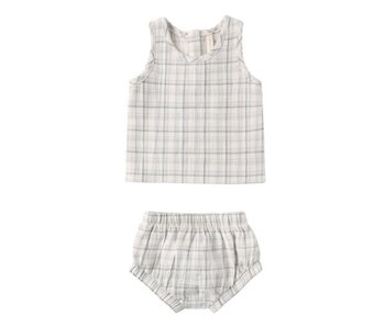 WOVEN TANK SET || BLUE PLAID