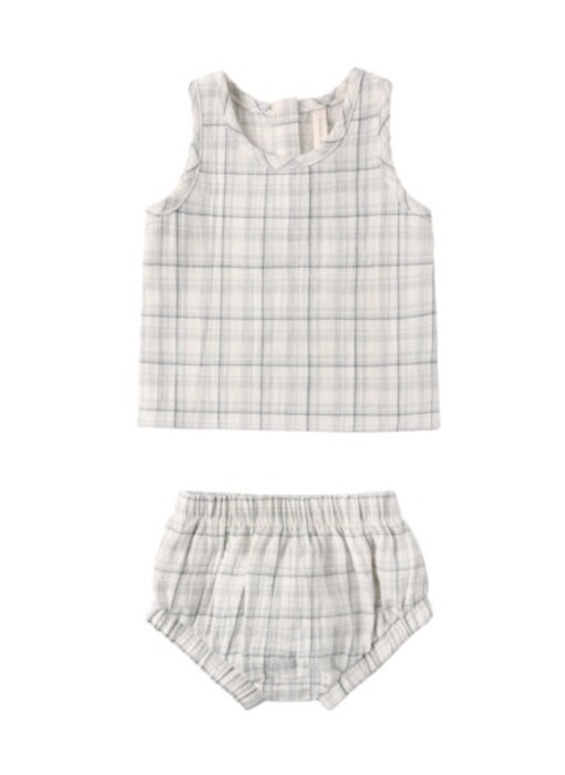 WOVEN TANK SET || BLUE PLAID