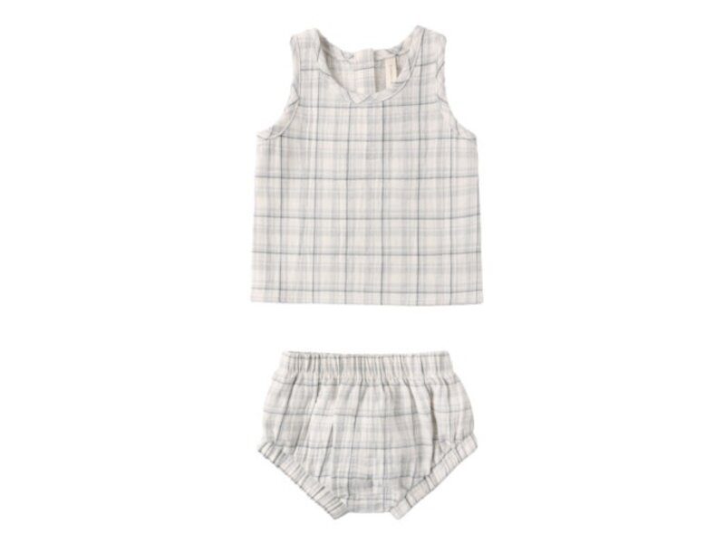 Rylee + Cru LLC WOVEN TANK SET || BLUE PLAID