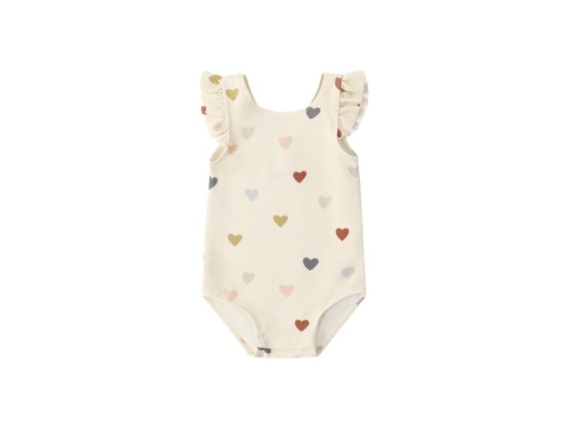 Rylee + Cru LLC SCOOP BACK ONE-PIECE || HEARTS
