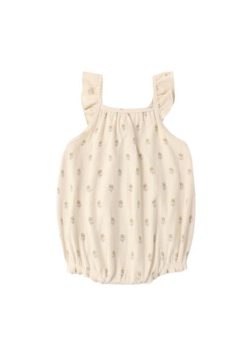 RIBBED RUFFLE ROMPER || BUTTERCUP