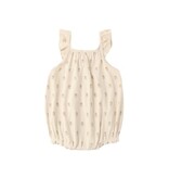 Rylee + Cru LLC RIBBED RUFFLE ROMPER || BUTTERCUP