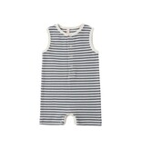 Rylee + Cru LLC RIBBED HENLEY ROMPER || OCEAN STRIPE