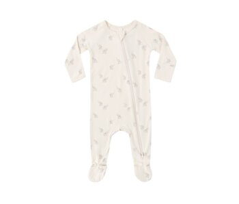 BAMBOO ZIP FOOTIE || ELEPHANTS