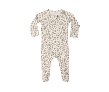 BAMBOO ZIP FOOTIE || WILDFLOWER