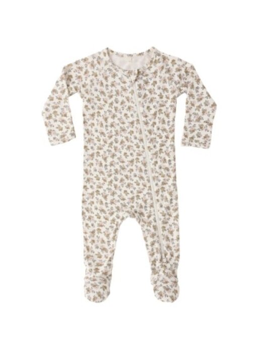 BAMBOO ZIP FOOTIE || WILDFLOWER