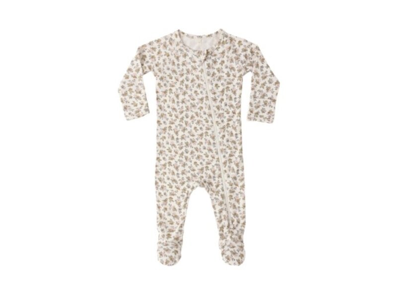 Rylee + Cru LLC BAMBOO ZIP FOOTIE || WILDFLOWER