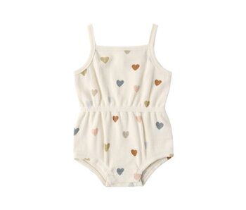 WAFFLE CINCH ROMPER || CONFETTI HEARTS