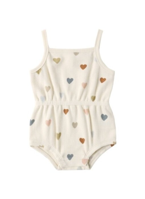 WAFFLE CINCH ROMPER || CONFETTI HEARTS