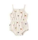 Rylee + Cru LLC WAFFLE CINCH ROMPER || CONFETTI HEARTS
