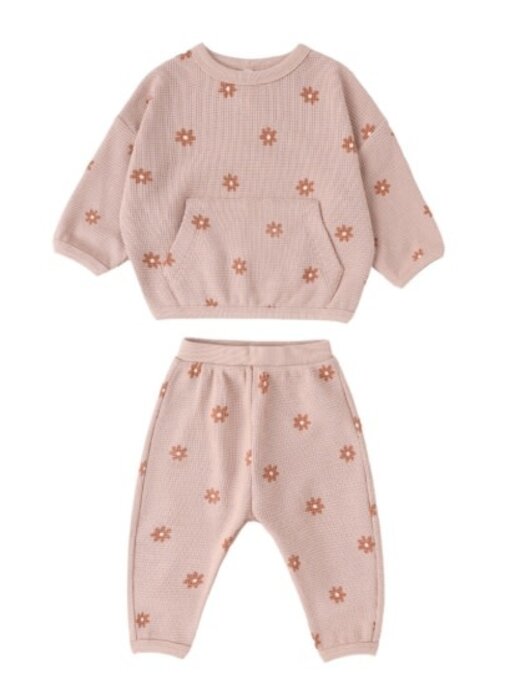 WAFFLE SWEATER SET || PINK DAISY