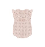 Rylee + Cru LLC POINTELLE RUFFLE ROMPER || BLUSH
