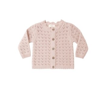 SCALLOPED CARDIGAN || BLUSH