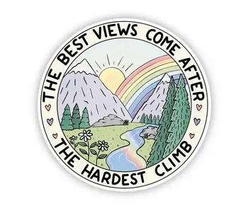 The Hardest Climb Motivational Sticker