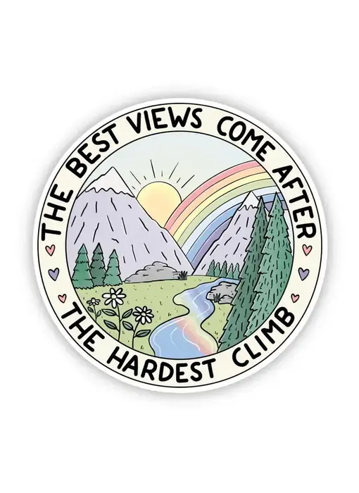 The Hardest Climb Motivational Sticker