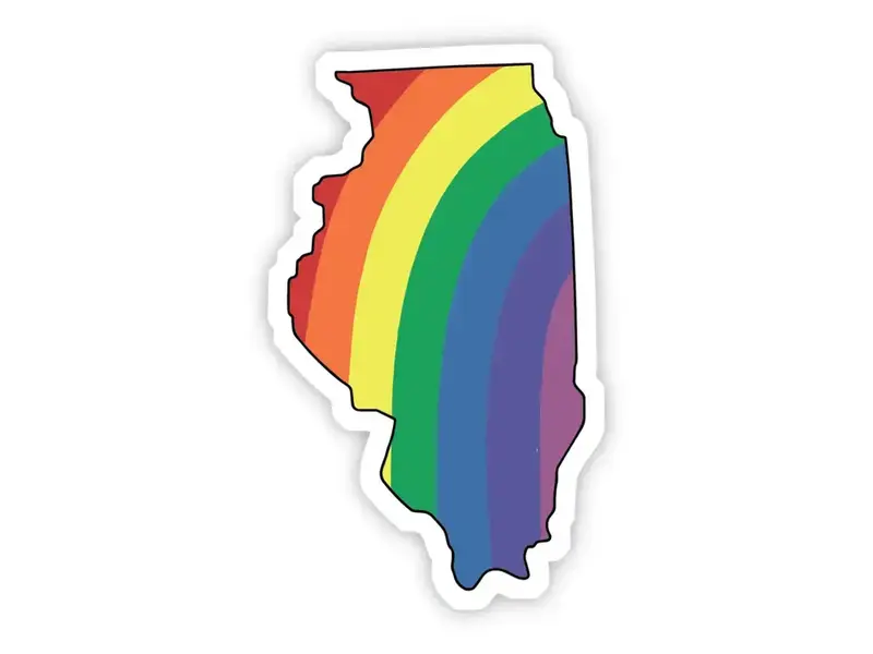 Big Moods Illinois Rainbow Sticker