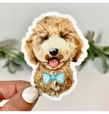 Big Moods Goldendoodle with Bow Tie Sticker