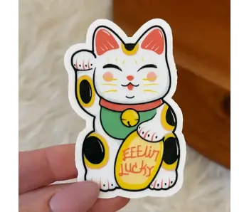 Feelin Lucky Cat Sticker