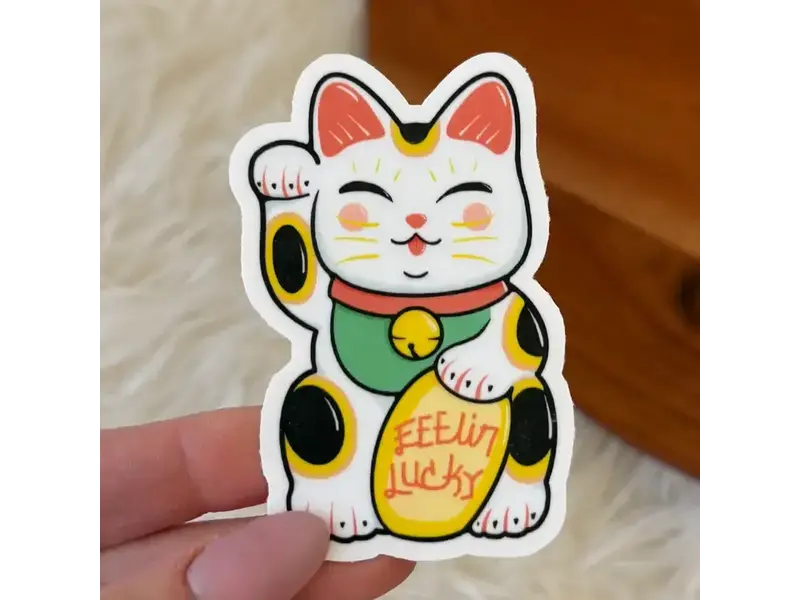 Big Moods Feelin Lucky Cat Sticker