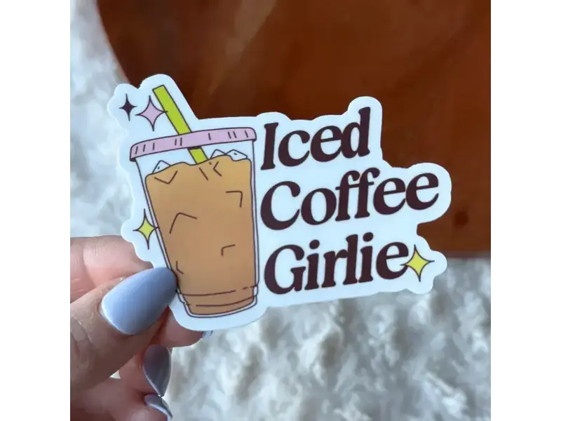Big Moods Iced Coffee Girlie Sticker