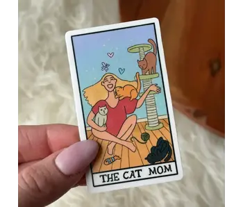 "the Cat Mom" Tarot Card Sticker