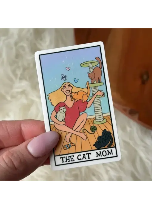 "the Cat Mom" Tarot Card Sticker
