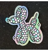 Big Moods Disco Ball Balloon Dog Holographic Sticker