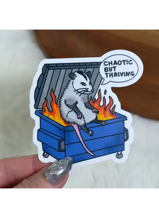 Chaotic But Thriving Possum Sticker