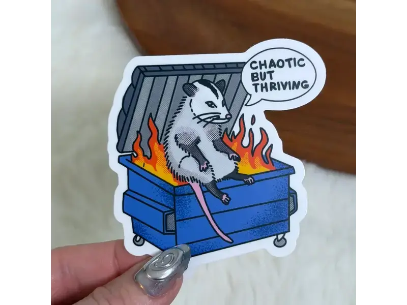 Big Moods Chaotic But Thriving Possum Sticker