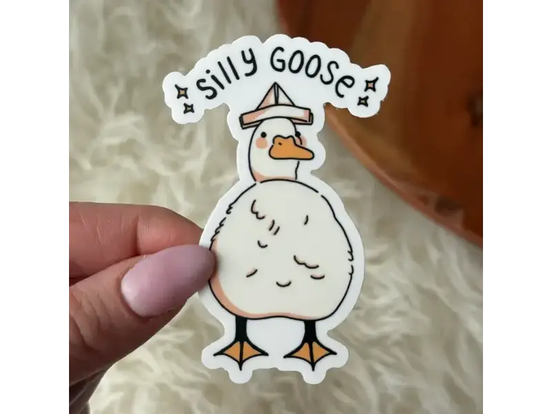 Big Moods Silly Goose Animal Pun with Hat Sticker