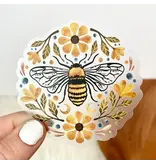 Big Moods Flowers and Bee Clear Sticker