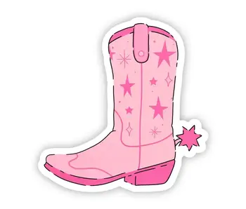 Pink Cowboy Boot Sticker