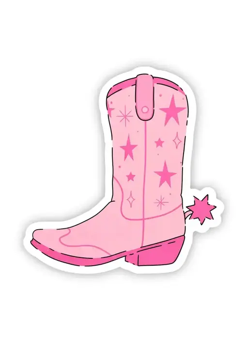 Pink Cowboy Boot Sticker