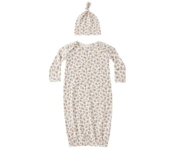 BAMBOO BABY GOWN + HAT SET || WILDFLOWER