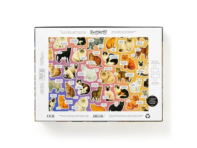 Chronicle Books Moody Cats 1000 Piece Puzzle