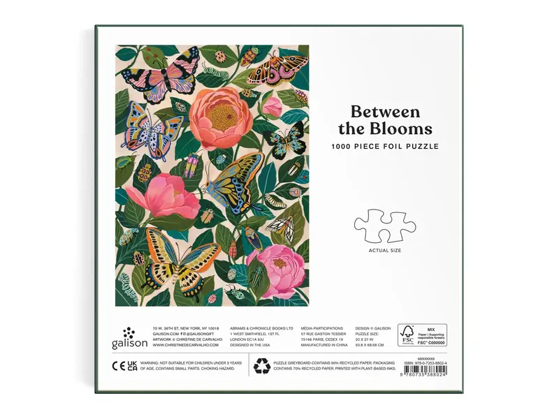 Chronicle Books Between the Blooms 1000 Piece Foil Puzzle