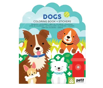 Dogs Coloring Book + Stickers