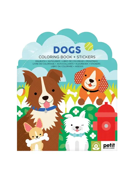 Dogs Coloring Book + Stickers