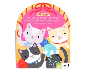 Cats Coloring Book + Stickers