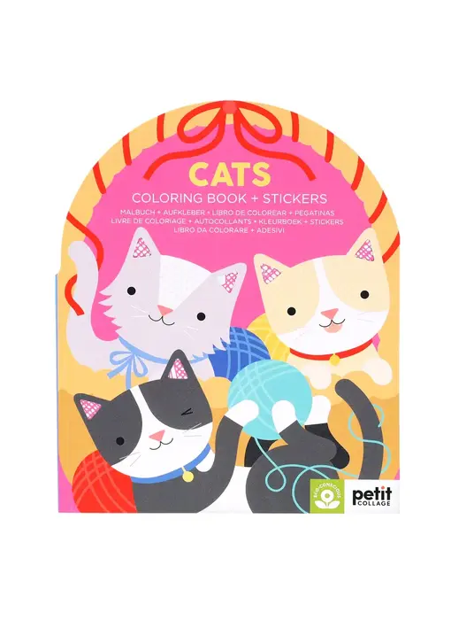 Cats Coloring Book + Stickers