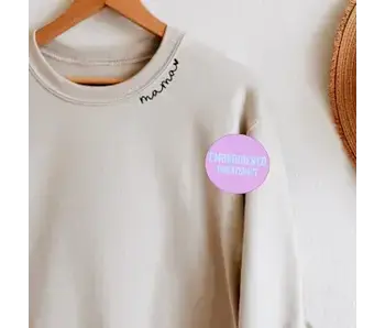 Embroidered Mama Sweatshirt Sand/Black  - XLarge