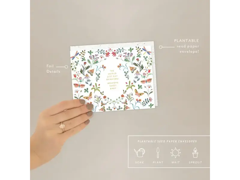 Seedlings Butterfly Garden - Baby Card