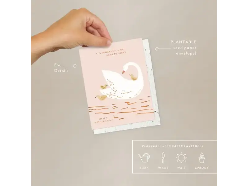 Seedlings Mama Swan - Mother's Day Card