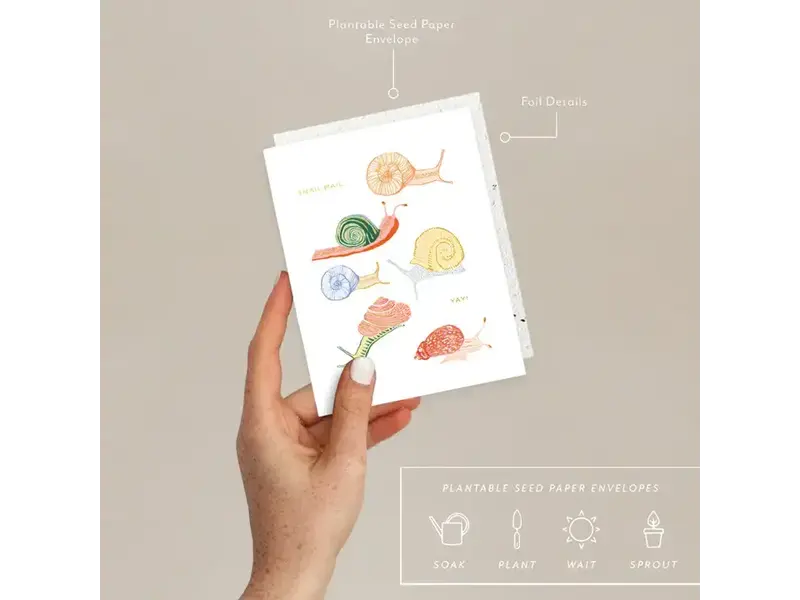 Seedlings Snails - Just To Say Hi Card