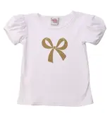 Sparkle Sister by Couture Gold Bow Puff Sleeve Tee