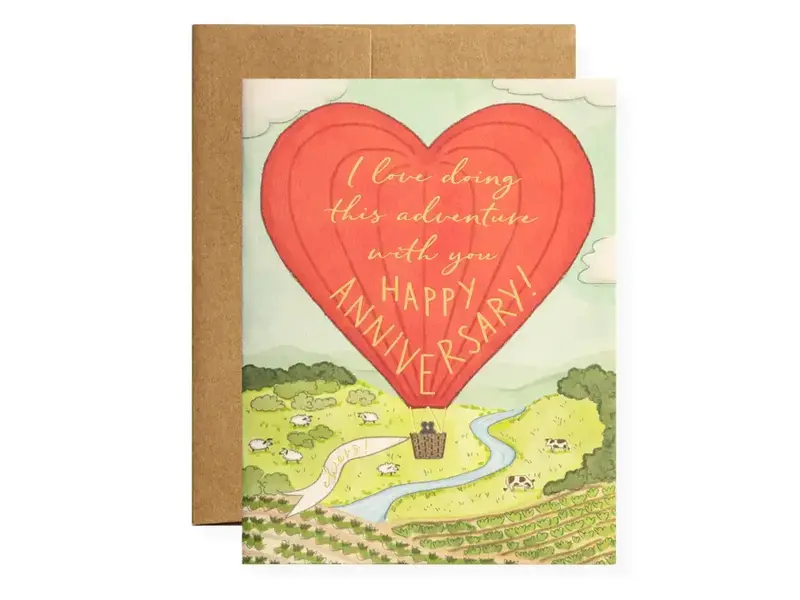Karen Adams Designs Anniversary Balloon Greeting Card