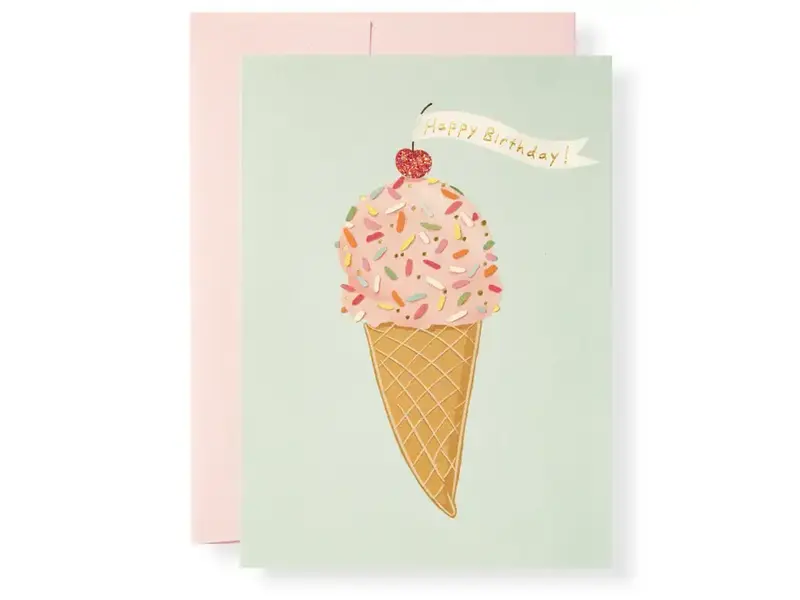 Karen Adams Designs Ice Cream Cone Greeting Card