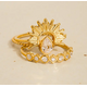 Françoise 18K Gold Non-Tarnish Sun Stone Cz Layered Ring - Set of 2