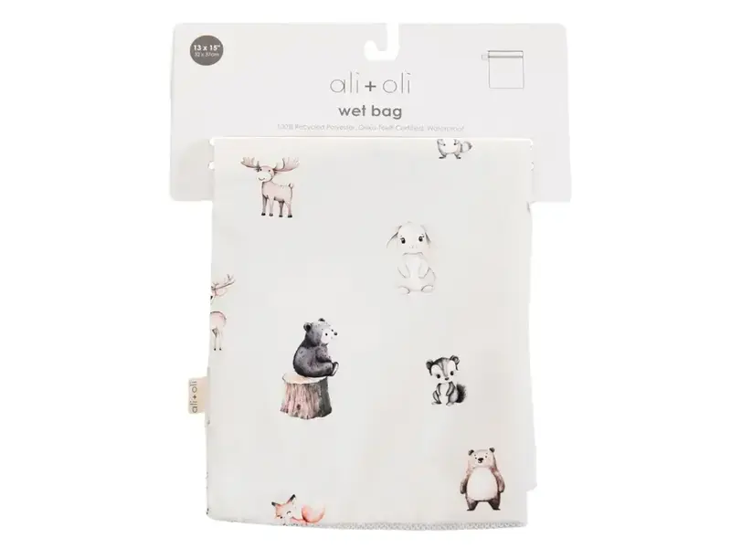 Ali + Oli Dual-Compartment Wet/Dry Bag with Mesh Pocket (Woodlands)