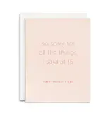Smitten on Paper Sorry 15 Greeting Card